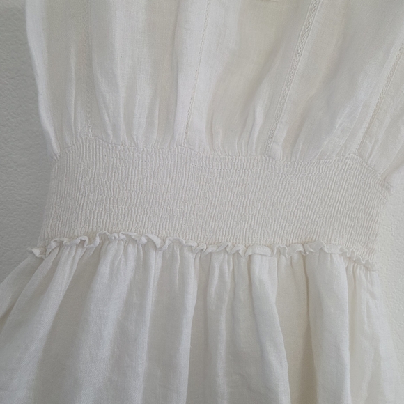 Rails Angelina White Lace Detail Dress Linen Rayon Womens Size Medium - Picture 4 of 12